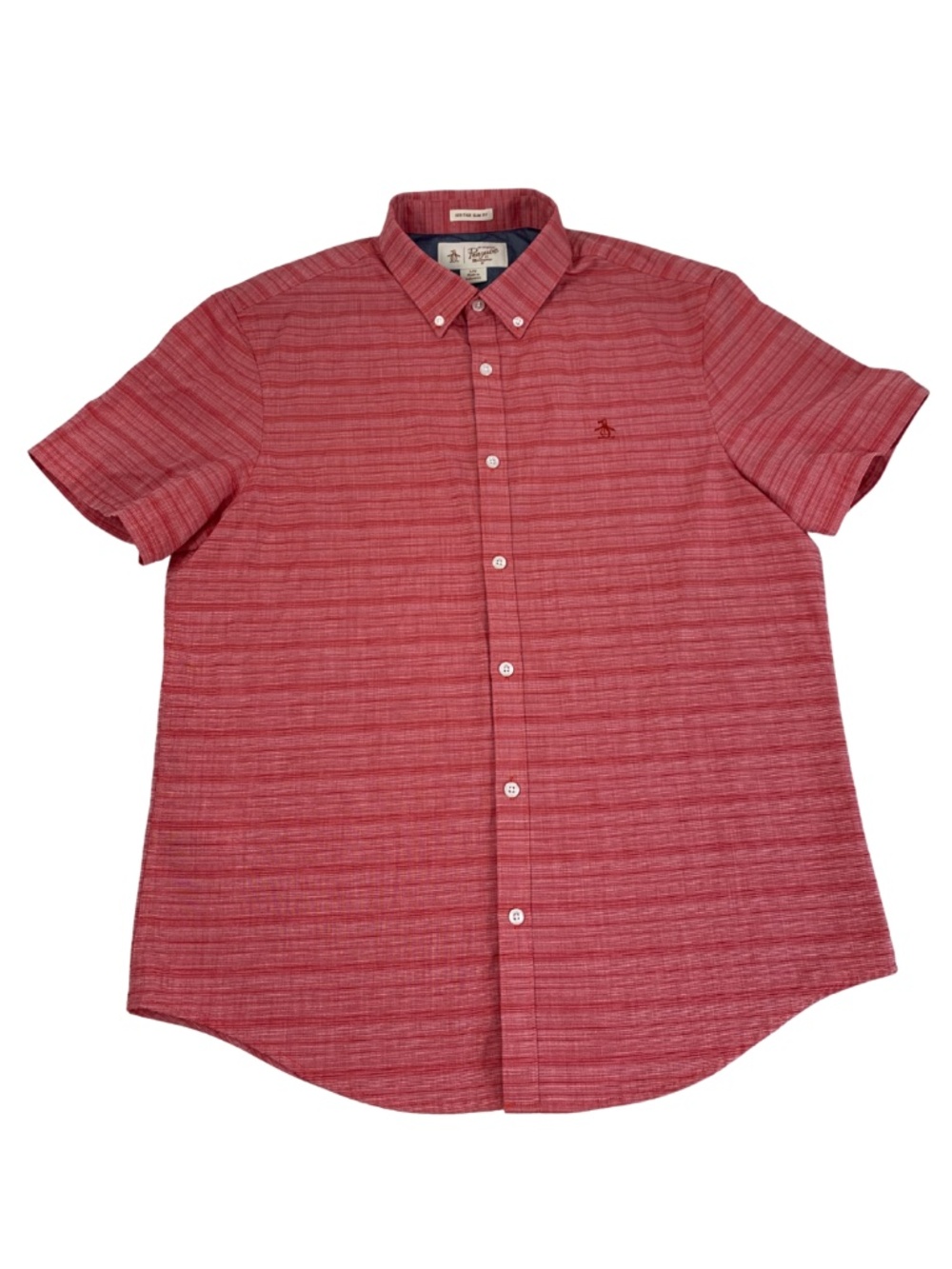 Original Penguin Heritage Polo Shirt Men L Short Sleeve Button Down Logo Travel